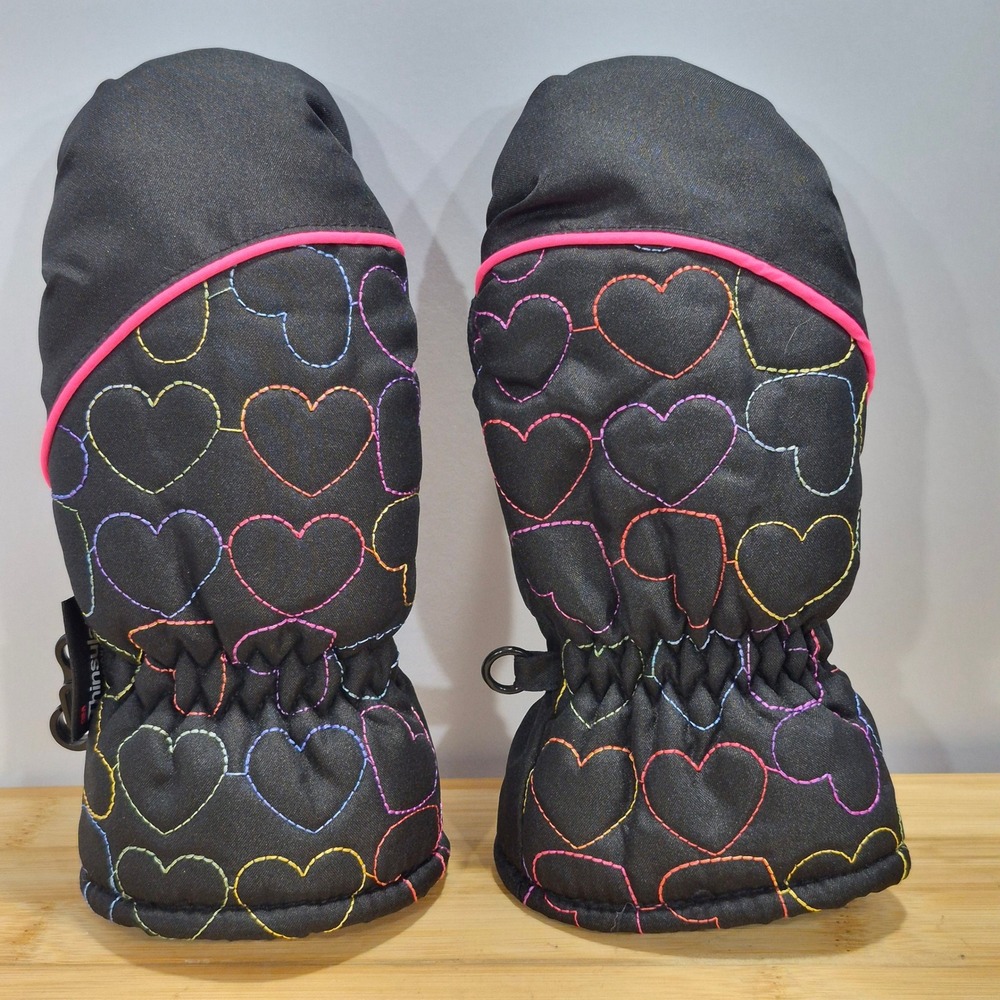 3M Thinsulate Toddler Mittens Hearts Winter Cottage Ski Cute Kid Core